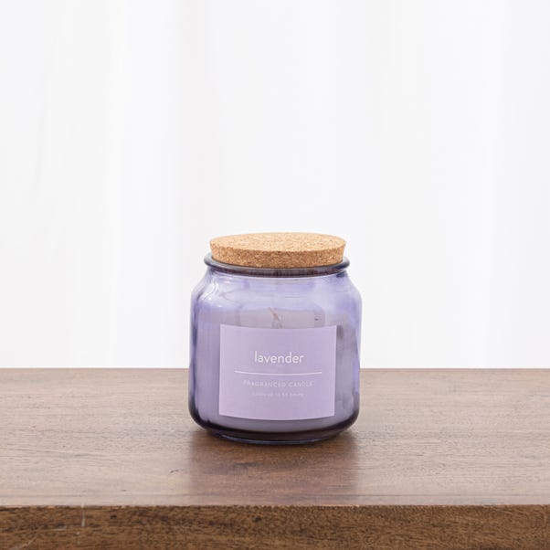 Lavender Jar Candle with Cork Lid image 1 of 3