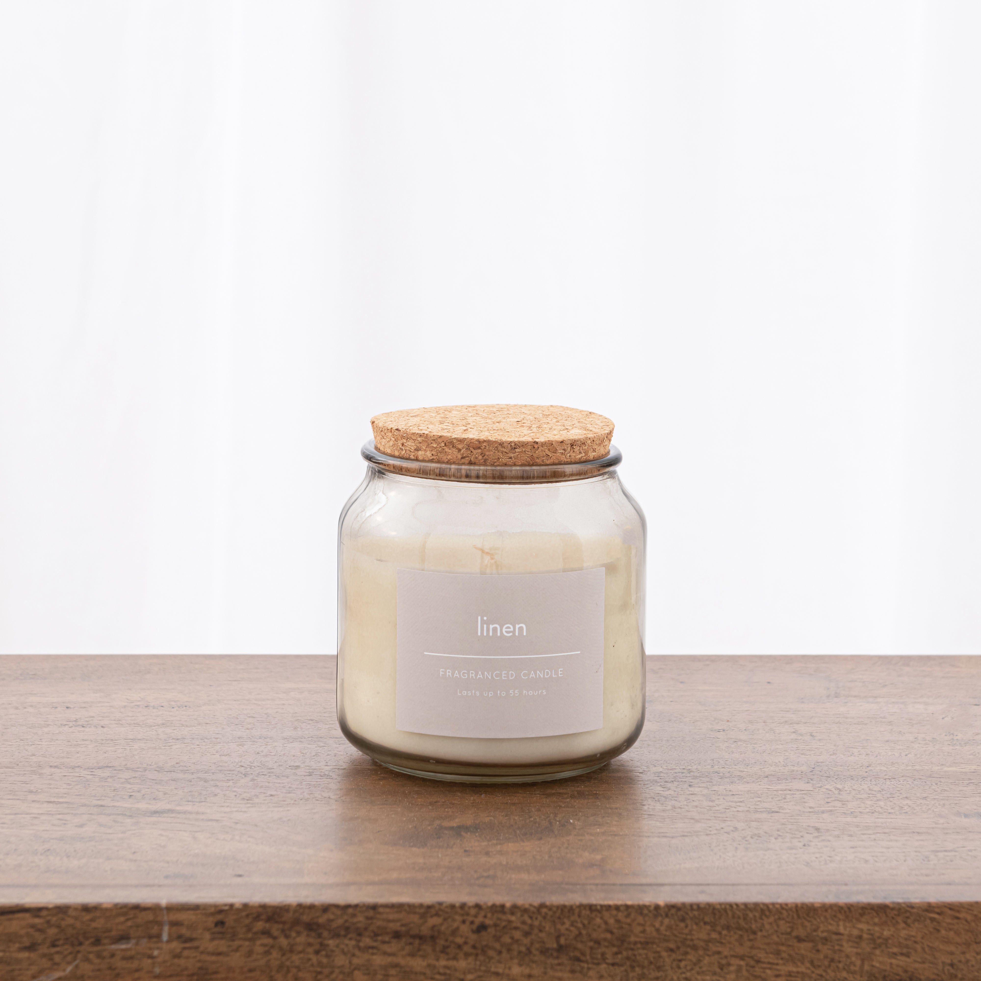 Linen Jar Candle with Cork Lid