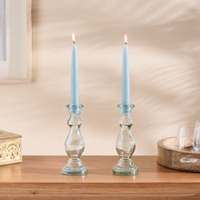 Pack of 2 Teal Taper Candles