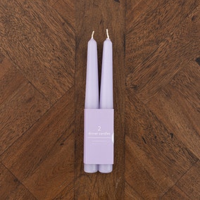 Pack of 2 Lilac Tapered Candles