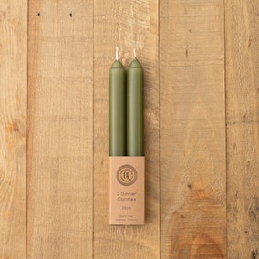 Churchgate Pack of 2 Olive Taper Candles
