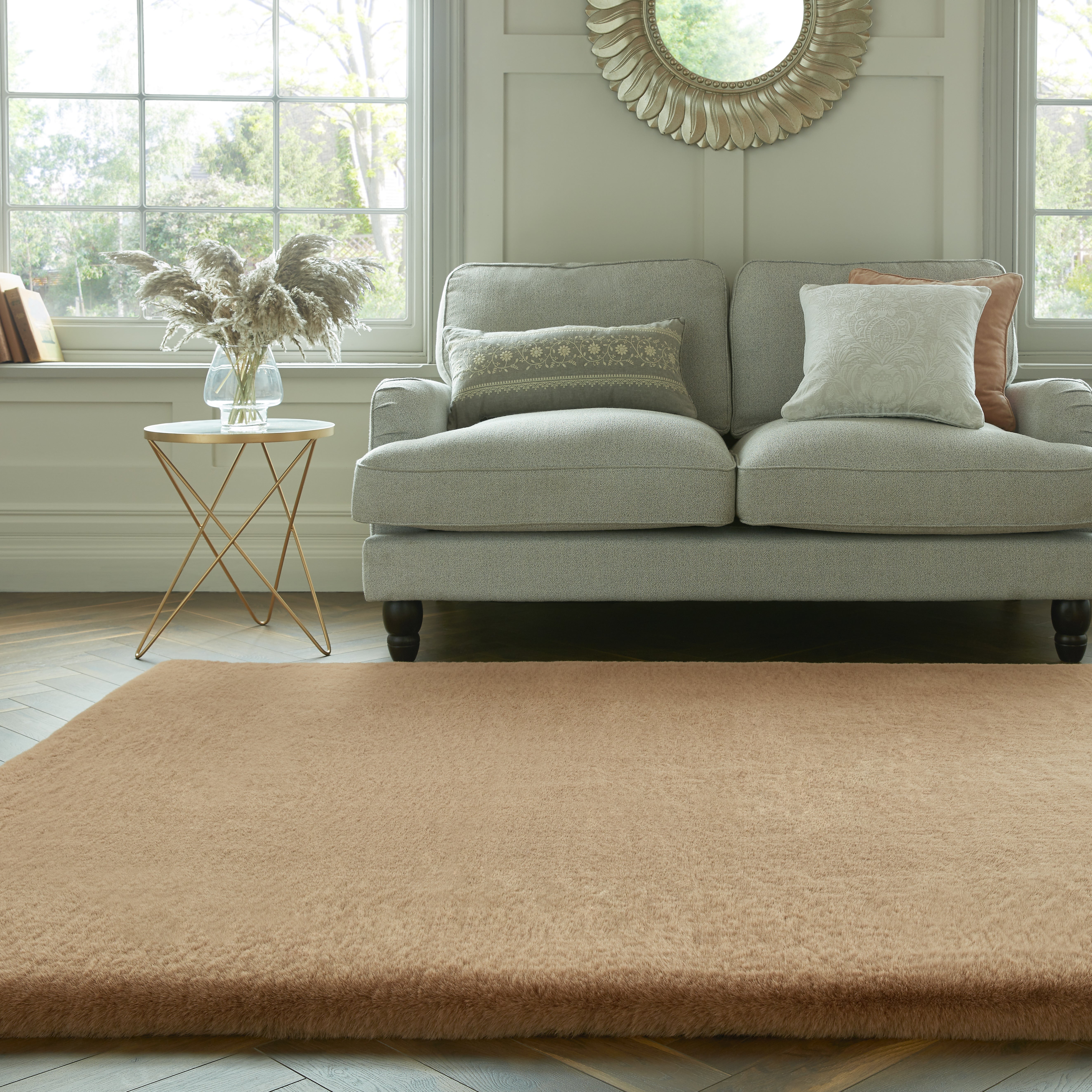 Dorma Purity Luxury Faux Fur Rug Brown