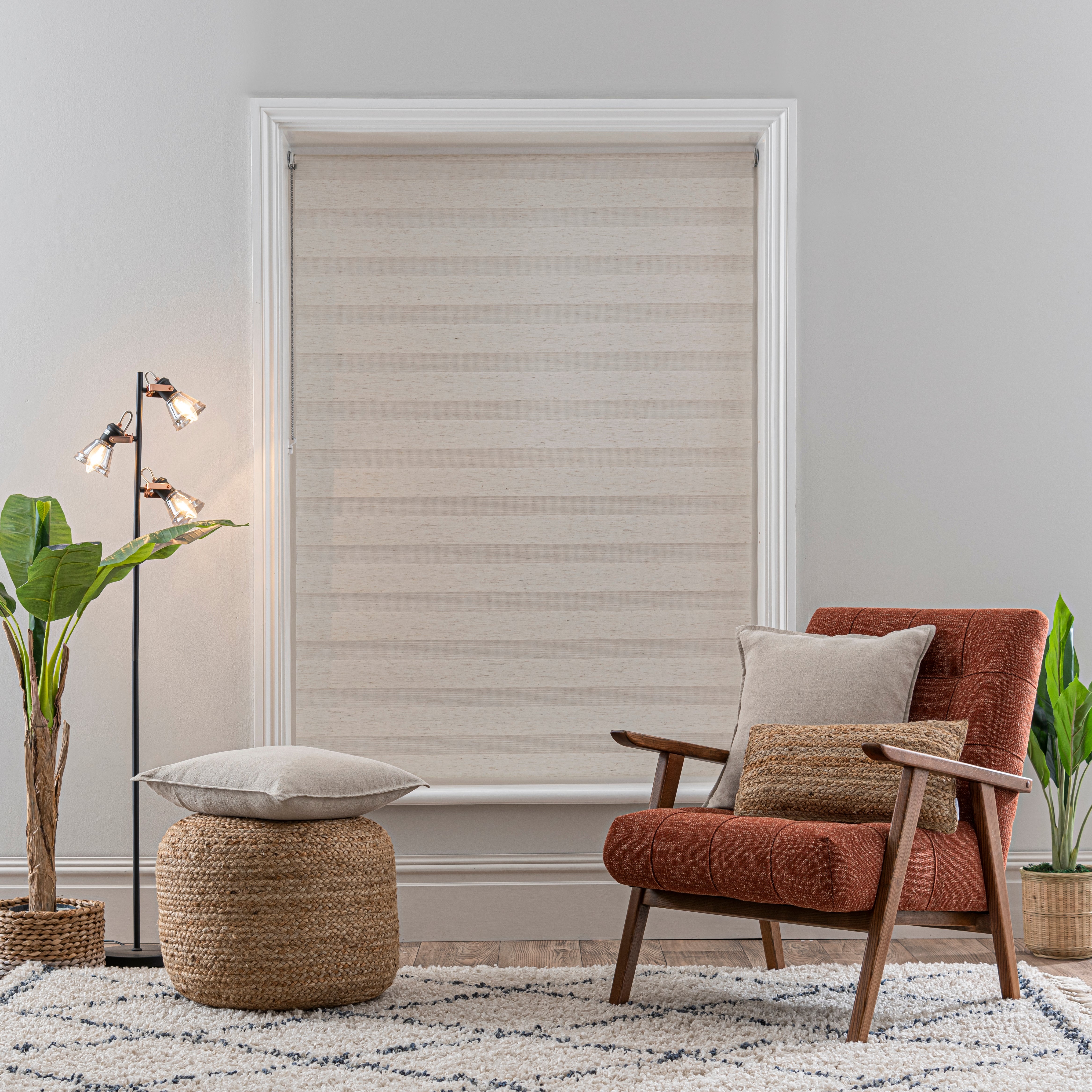 Linen Look Natural Day and Night Roller Blind | Dunelm