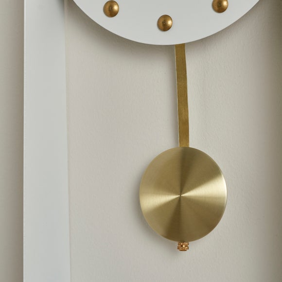 White Metal Pendulum Clock Dunelm