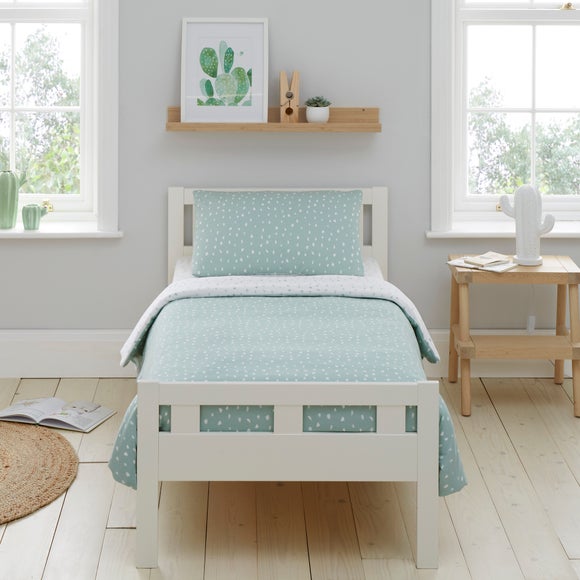 Sage Blue Spotted 100 Jersey Cotton Reversible Duvet Cover and