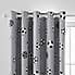 Football Grey and White Blackout Eyelet Curtains  undefined