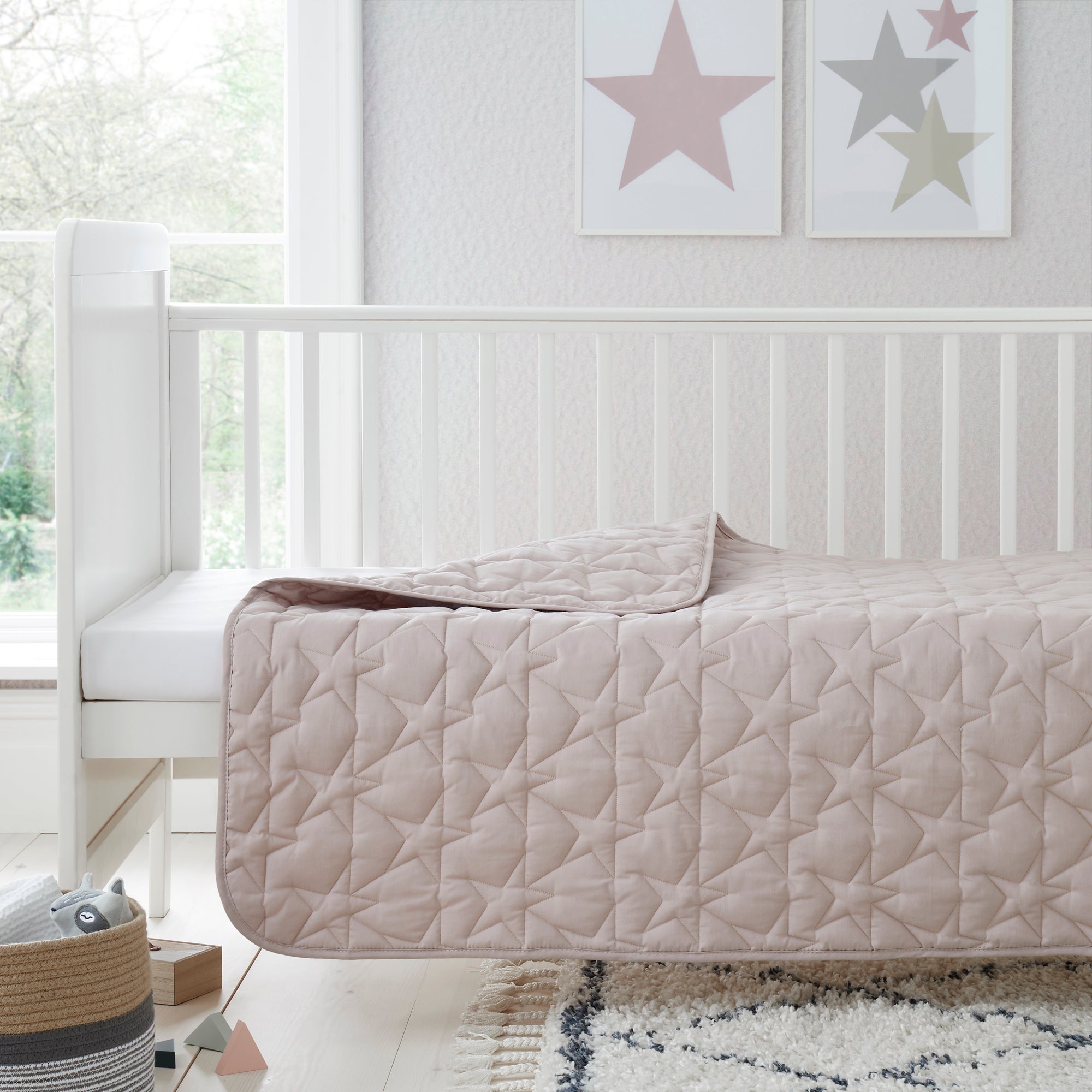 Coverless Star 100 Cotton 4 Tog Cot Quilt Pink
