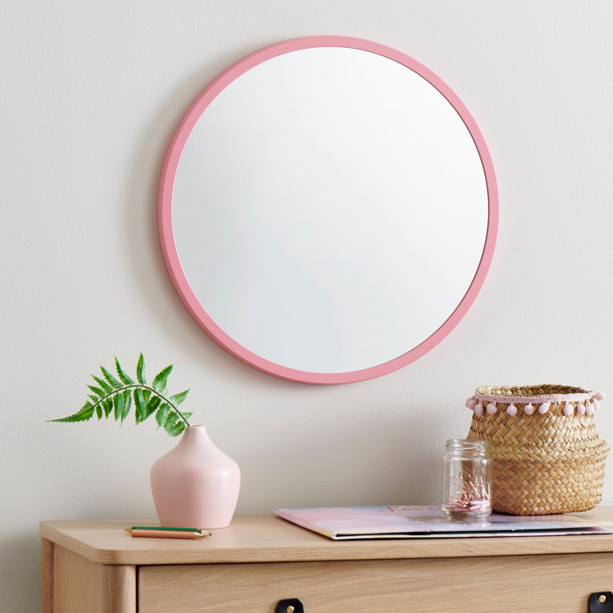 Kids Elements Round Wall Mirror 40cm Pink