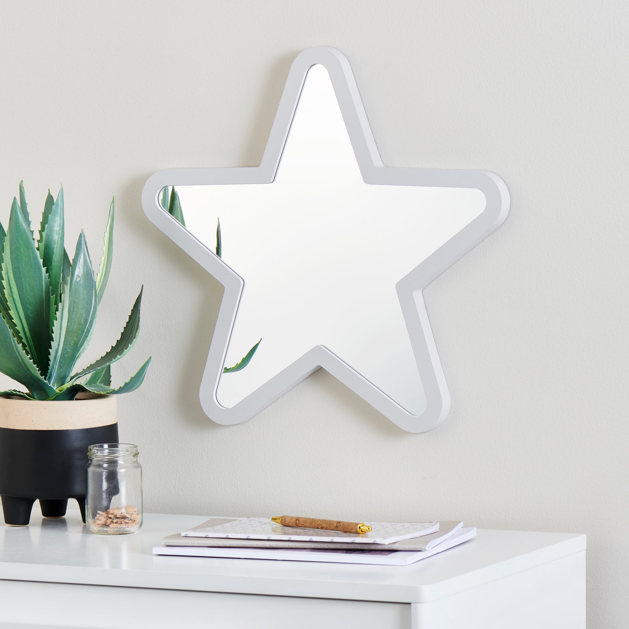 Kids Star Mirror Grey