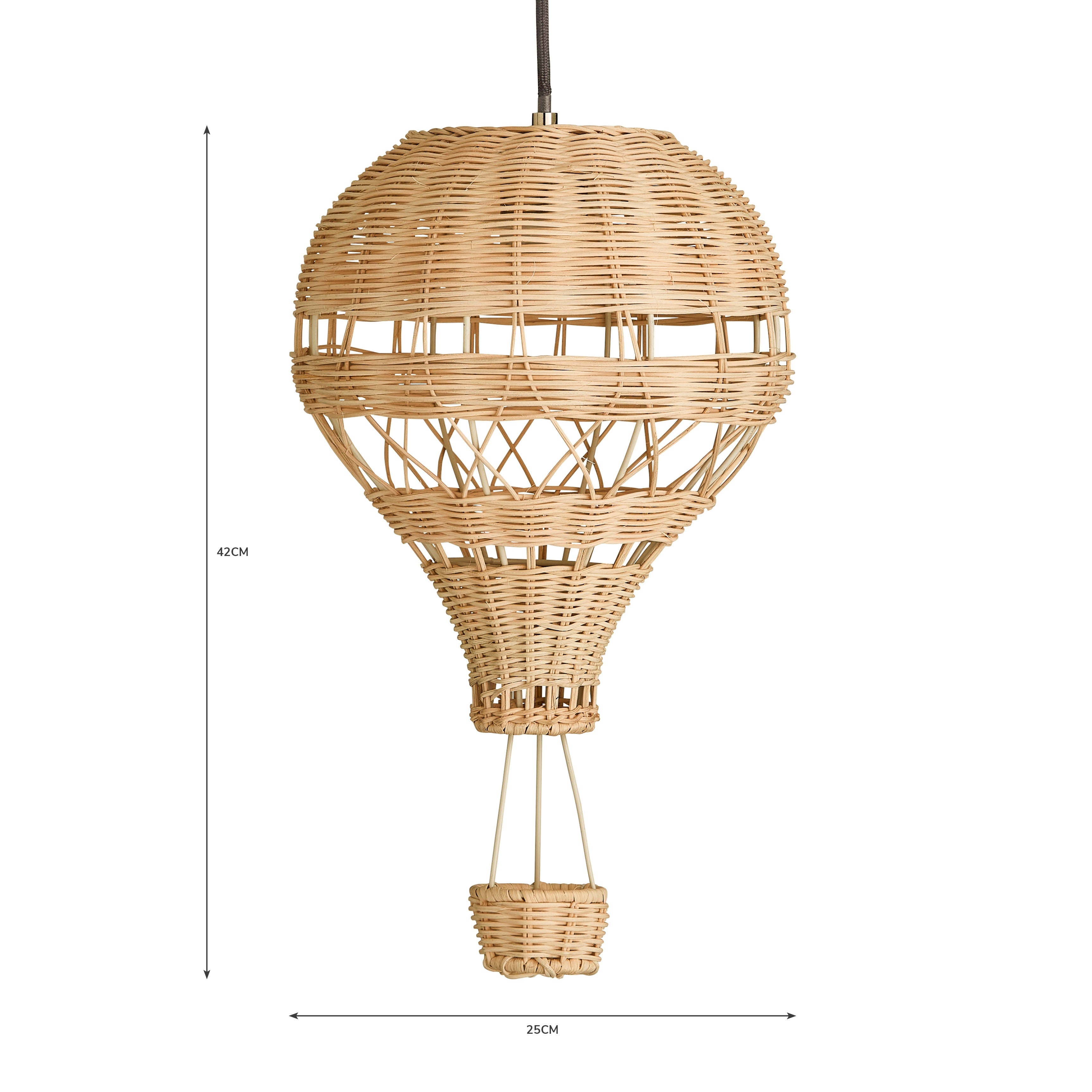 Hot Air Balloon Rattan Easy Fit Pendant Shade | Dunelm