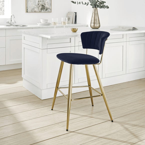Kendall Velvet Bar Stool Dunelm