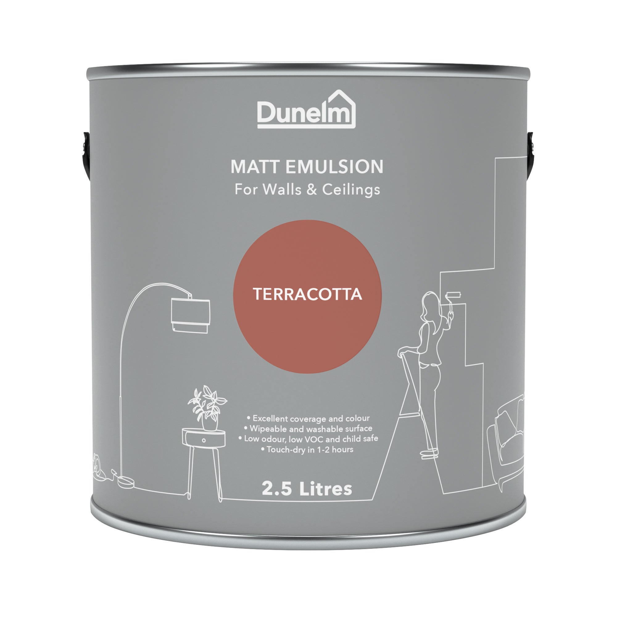 Dunelm Terracotta Matt Emulsion Paint | Dunelm