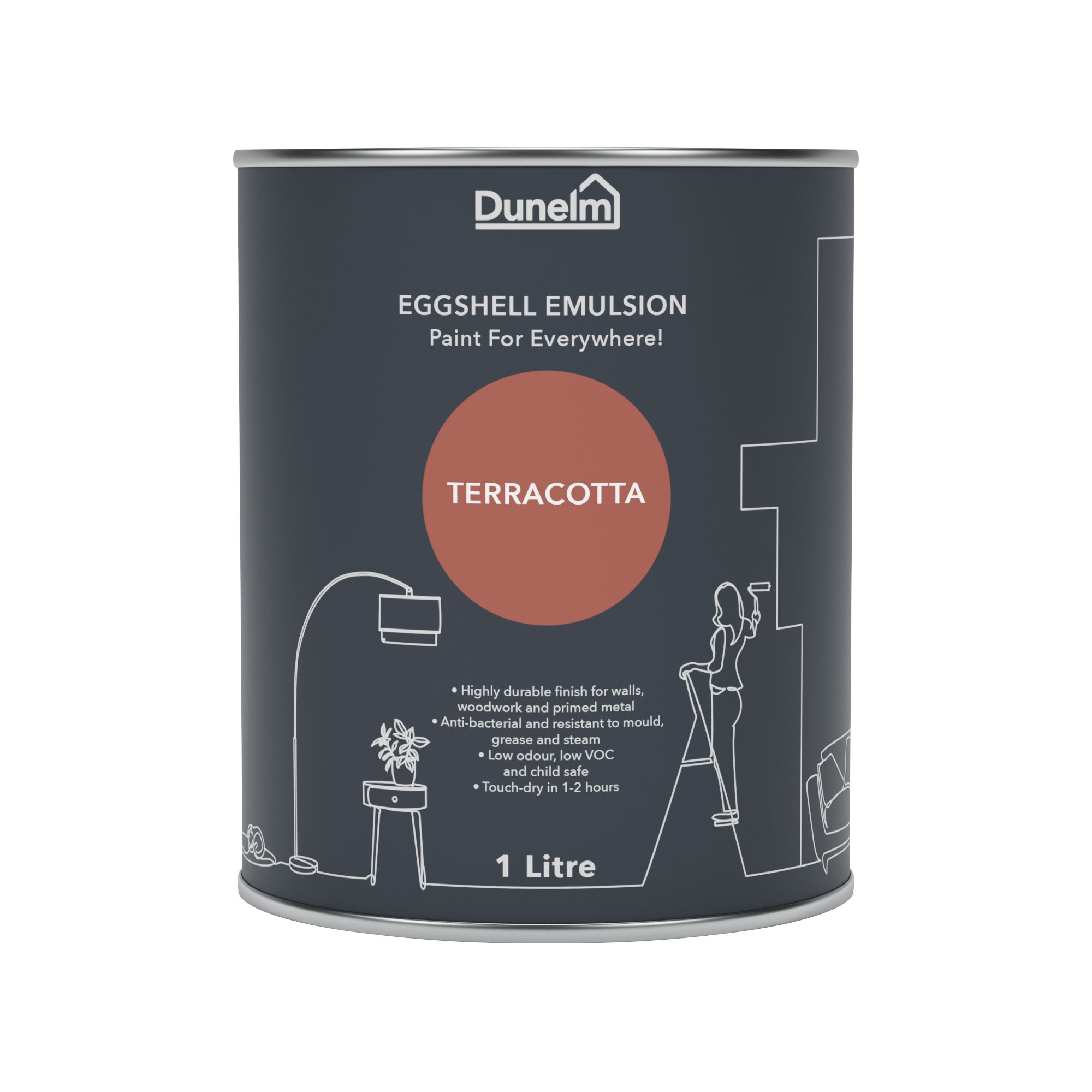 Dunelm Terracotta Eggshell Emulsion Paint | Dunelm