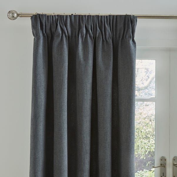 Wynter Charcoal Thermal Pencil Pleat Curtains  undefined