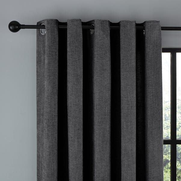 Wynter Charcoal Thermal Eyelet Curtains  undefined