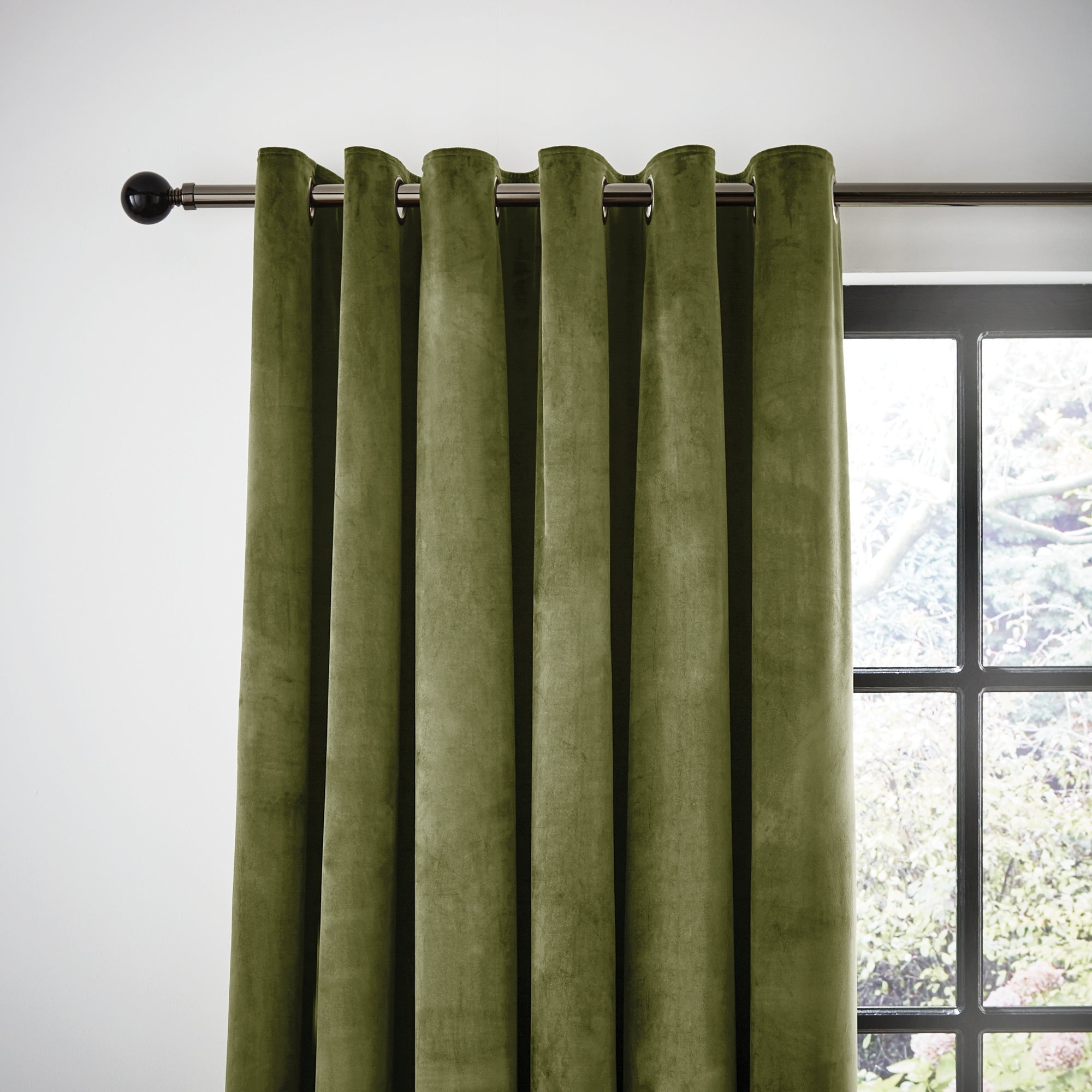 Recycled Velour Eyelet Curtains Dunelm