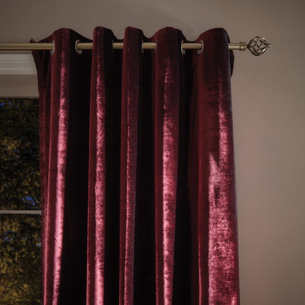 Keston Velvet Claret Eyelet Curtains image 1 of 7