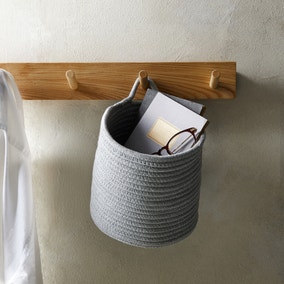 Cotton Rope Wall Basket Grey 
