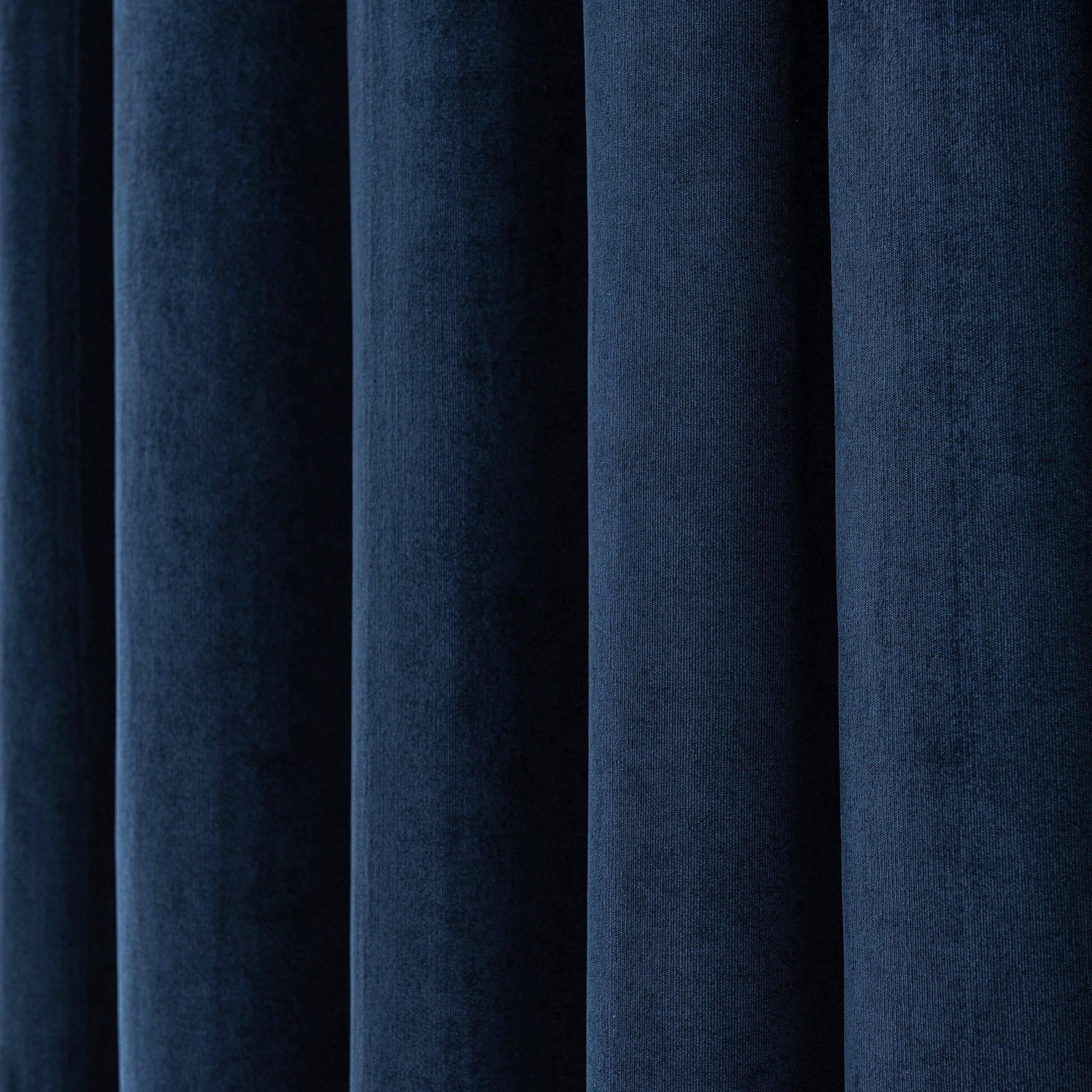 Margot Midnight Blue Velour Pencil Pleat Curtains | Dunelm