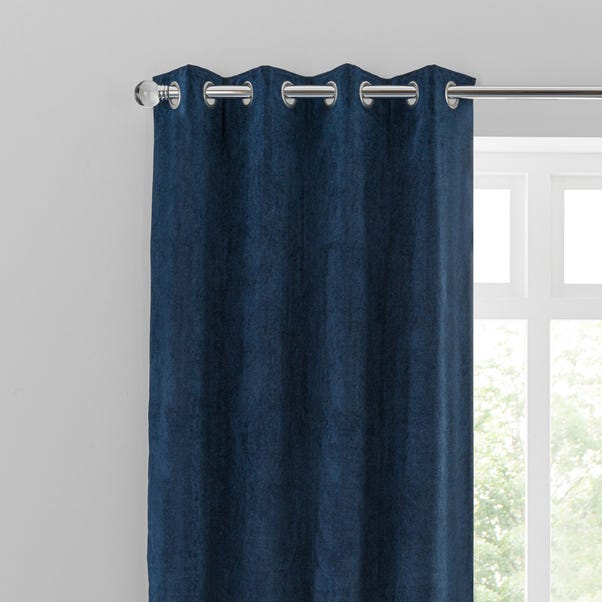Margot Velvet Look Midnight Blue Eyelet Curtains Dunelm Margot Velvet Look Midnight Blue Eyelet, Royal Blue Velvet Eyelet Curtains