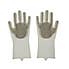 Silicone Cleaning Gloves with Bristles Grey