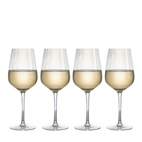 Set of 4 Lustre Large Wine Glasses