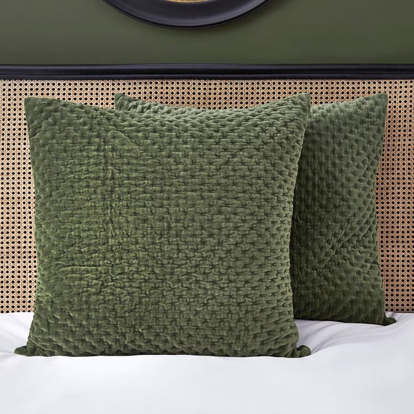 Dorma Genevieve Green Continental Square Pillowcase image 1 of 3