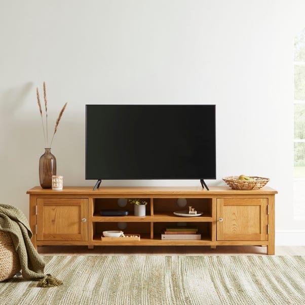 Bromley Extra Wide TV Unit, Oak for TVs up to 80" image 1 of 10