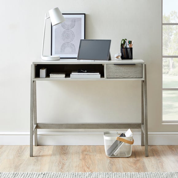 grey concrete desk