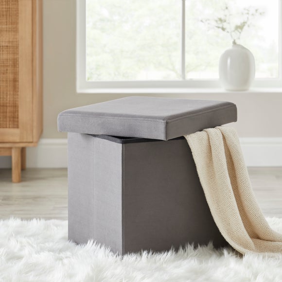 Matte Velvet Cube Ottoman