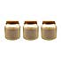 Pack of 3 Linen Jar Candles with Cork Lid Grey