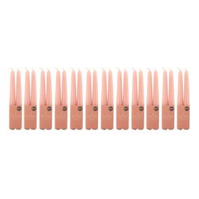 9 Pairs of Rose Tapered Candles
