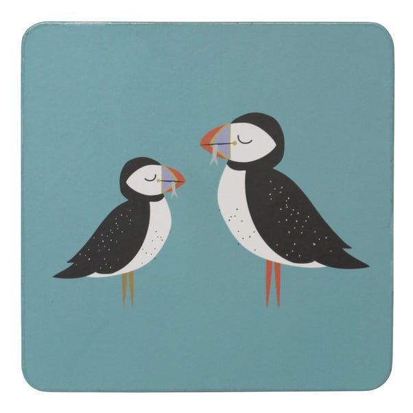 Set of 4 Puffin Cork Back Coasters image 1 of 1
