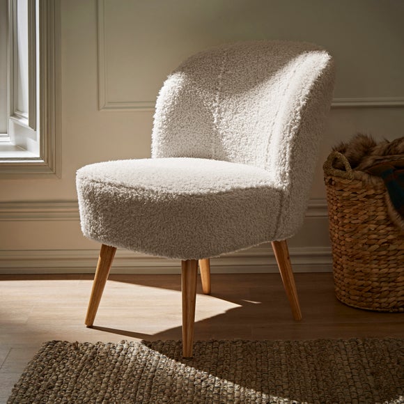 Elsie Cocktail Chair Sandstone Sherpa Dunelm