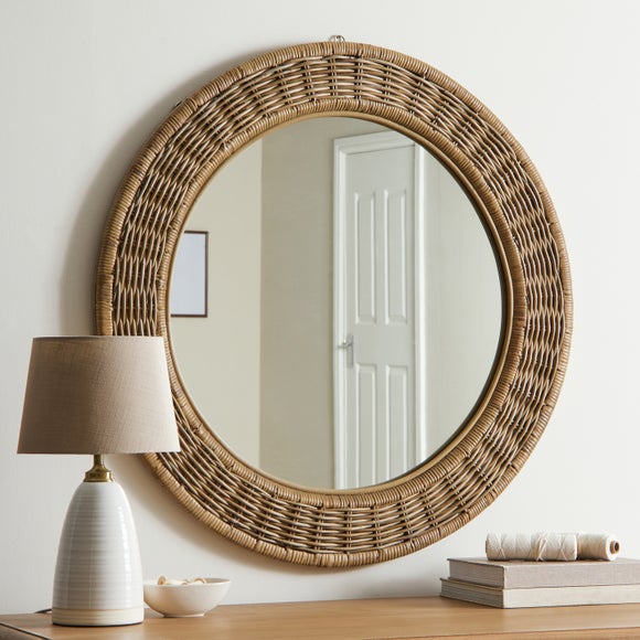 Rattan round store mirrors