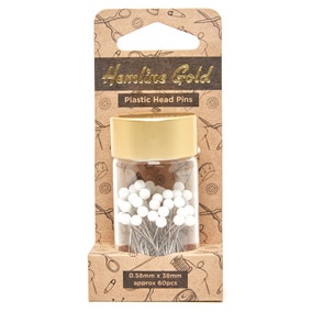 Hemline Gold Plastic Head Nickel Plated Pins