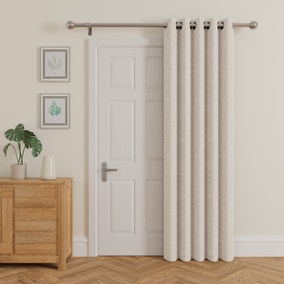 Dawson White Linen Thermal Door Curtain