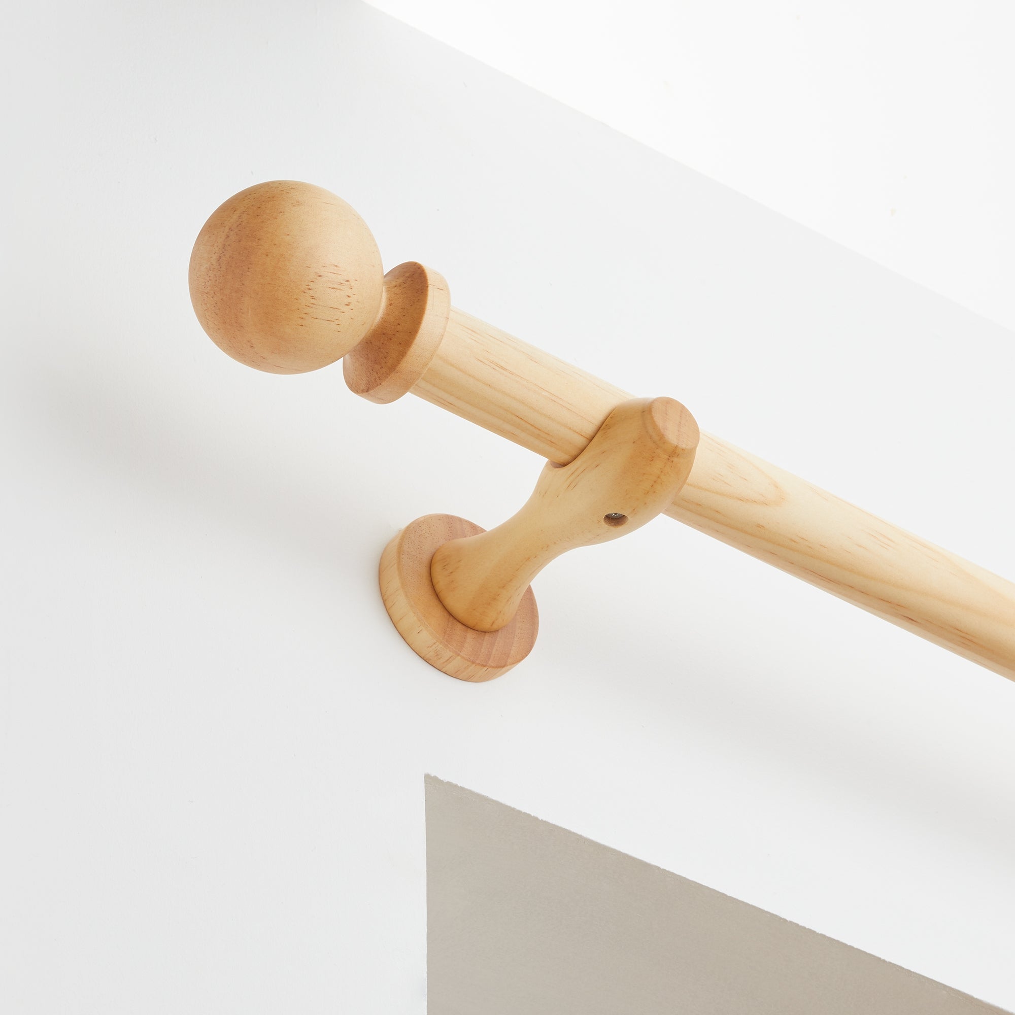 Enzo Fixed Wooden Curtain Pole with Rings