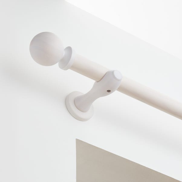 Enzo Fixed Wooden Curtain Pole with Rings image 1 of 5