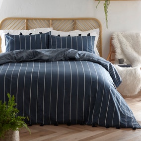 Appletree Delta Blue 100% Cotton Reversible Duvet Cover and Pillowcase Set