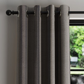 Cosy Stripe Grey Thermal Eyelet Curtains