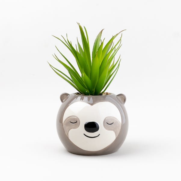 Artificial Succulent in Sloth Plant Pot image 1 of 4