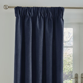 Wynter Navy Thermal Pencil Pleat Curtains