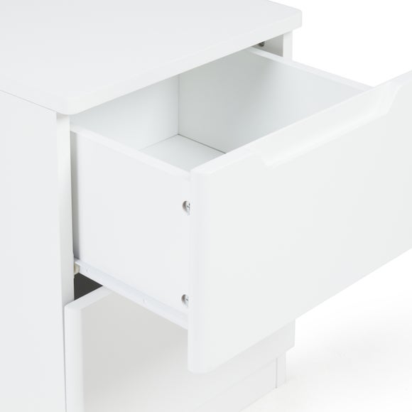 Larson 2 Drawer White Bedside Table | Dunelm