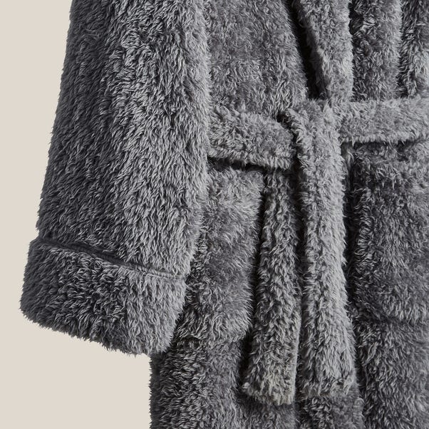 Teddy Bear So Soft Charcoal Dressing Gown | Dunelm