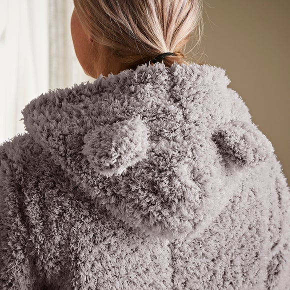 Teddy Bear Feather Soft Marl Onesie Dunelm