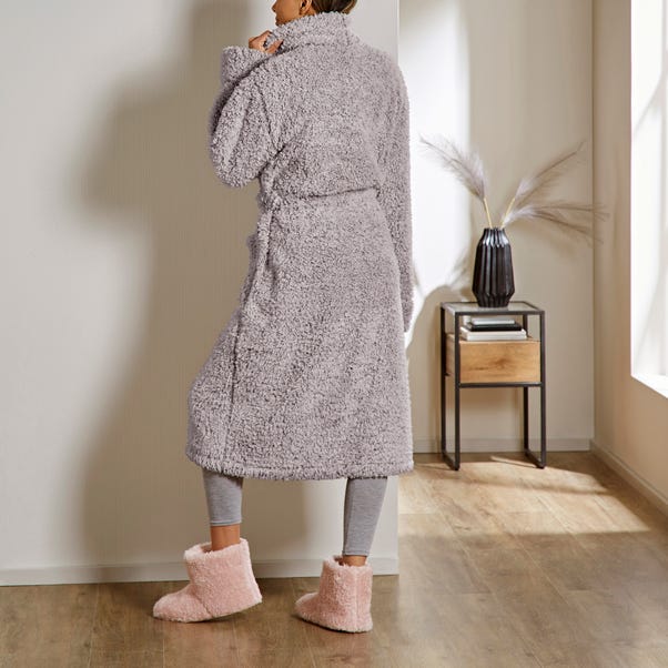 Teddy Bear Feather Soft Marl Dressing Gown | Dunelm