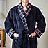 Sherpa Navy Checked Dressing Gown  undefined
