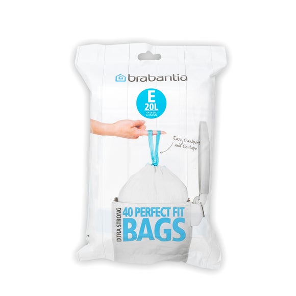 20 L/Size Y Dispenser,Y 20L 40pcs White Brabantia Perfectfit Bags 