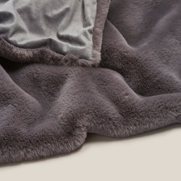 Silky Soft Faux Fur Recycled Throw Dunelm